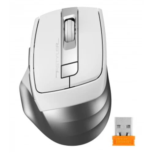 Мышь A4Tech Fstyler FG35 серебристый/белый оптическая (2000dpi) беспроводная USB (6but) Мышь A4Tech Fstyler FG35 серебристый/белый оптическая (2000dpi) беспроводная USB (6but)